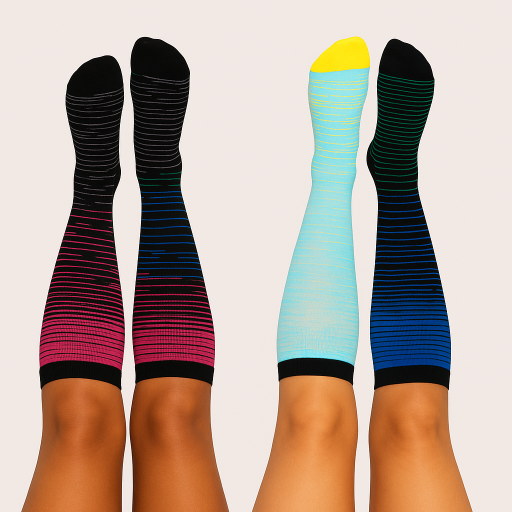 LeafSock™ Wide Compression Socks For Pain Relief (Stripes)