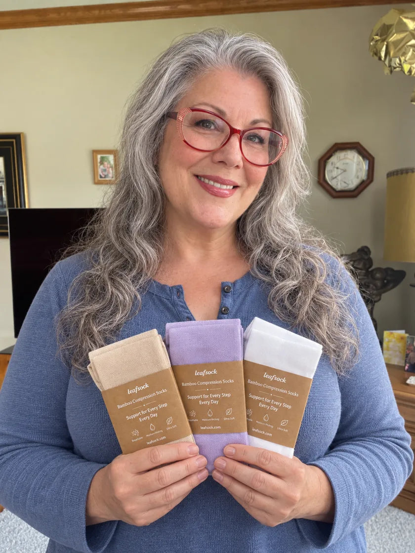 Brand-created LeafSock product scene in an everyday setting