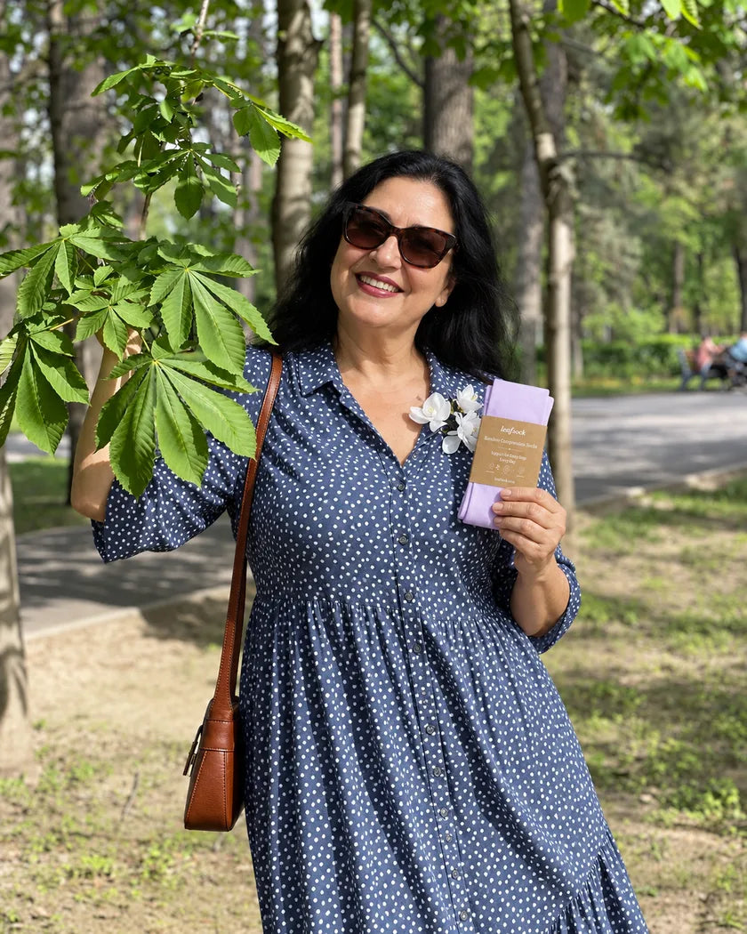 Brand-created LeafSock product scene in an everyday setting