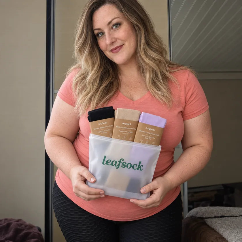 Brand-created LeafSock product scene in an everyday setting