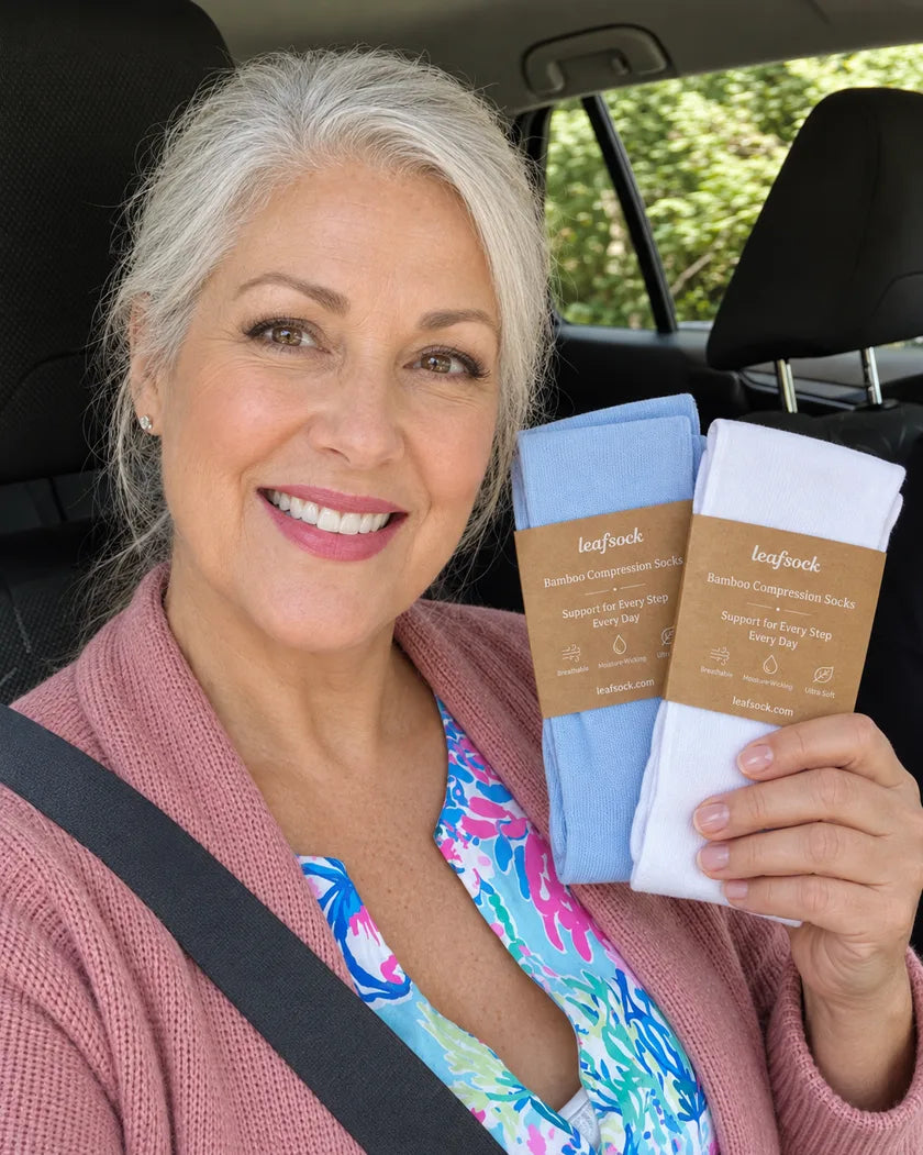 Brand-created LeafSock product scene in an everyday setting