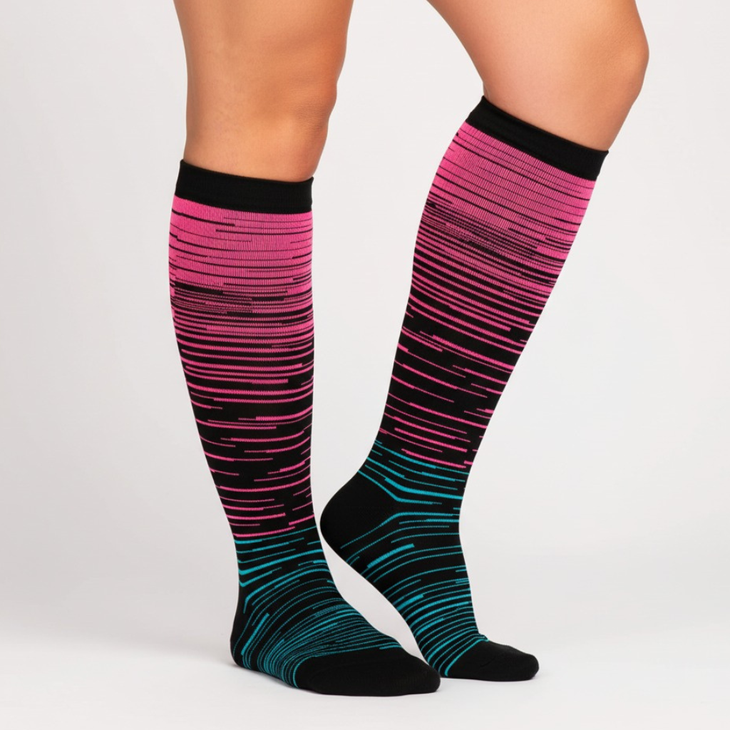 LeafSock™ Wide Compression Socks For Pain Relief (Stripes)
