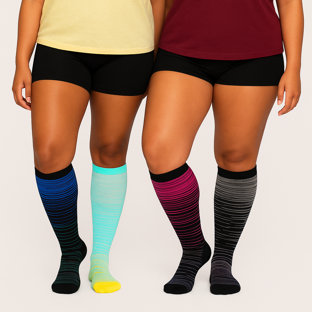 LeafSock™ Wide Compression Socks For Pain Relief (Stripes)