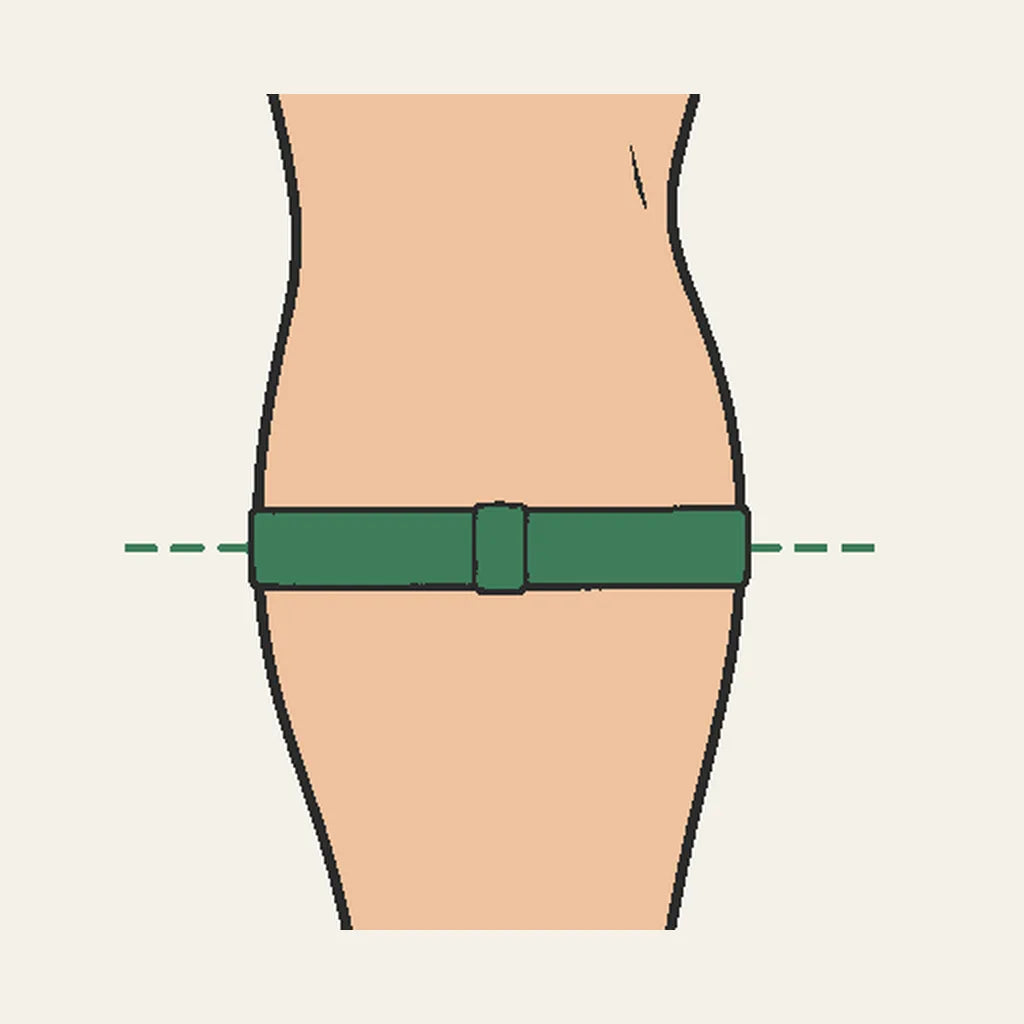 Correct: keep the measuring tape level around your calf