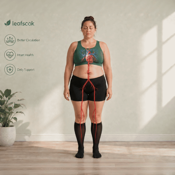 Animation illustrating graduated compression from the ankle upward