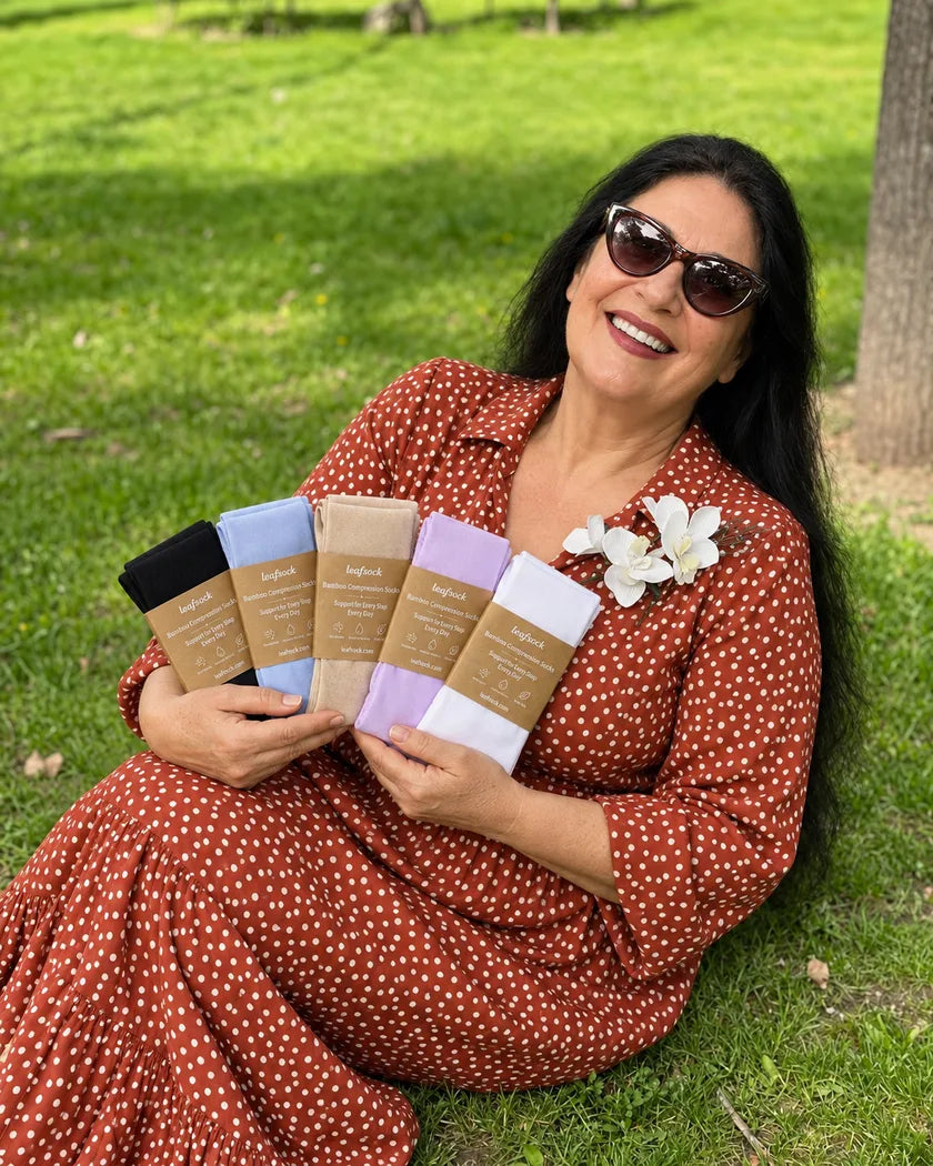 Brand-created LeafSock product scene in an everyday setting