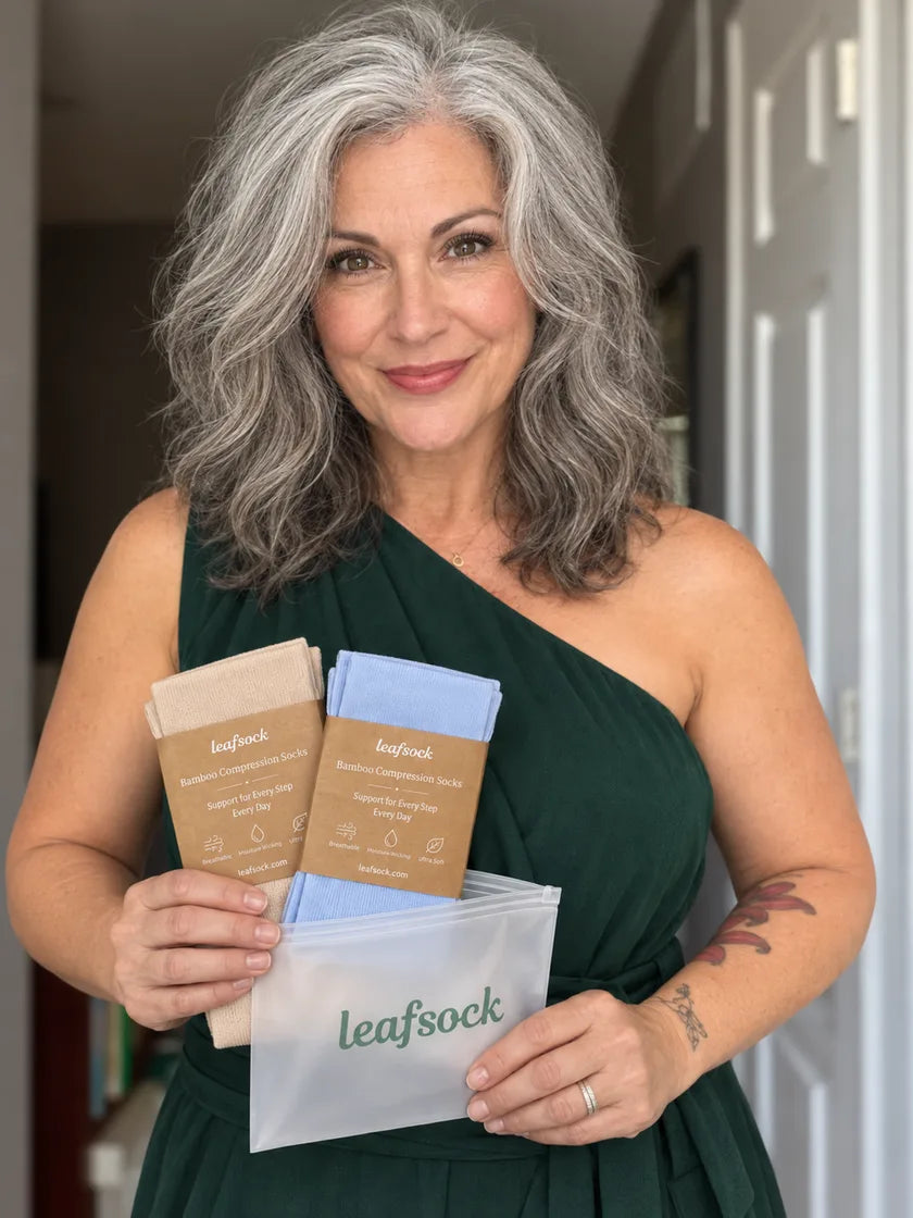 Brand-created LeafSock product scene in an everyday setting