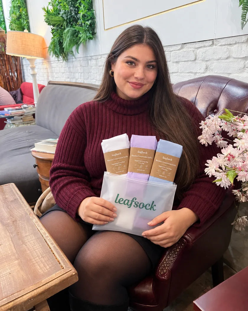Brand-created LeafSock product scene in an everyday setting